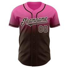 Charger l'image dans la galerie, Custom Pink Brown-White Authentic Fade Fashion Baseball Jersey