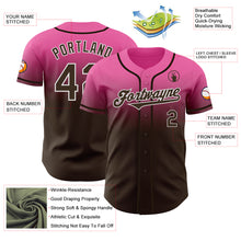 Charger l'image dans la galerie, Custom Pink Brown-White Authentic Fade Fashion Baseball Jersey