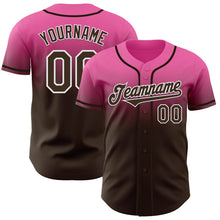 Charger l'image dans la galerie, Custom Pink Brown-White Authentic Fade Fashion Baseball Jersey