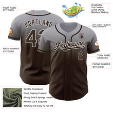 Charger l'image dans la galerie, Custom Gray Brown-White Authentic Fade Fashion Baseball Jersey