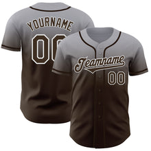 Charger l'image dans la galerie, Custom Gray Brown-White Authentic Fade Fashion Baseball Jersey
