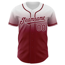 Charger l'image dans la galerie, Custom White Crimson Authentic Fade Fashion Baseball Jersey