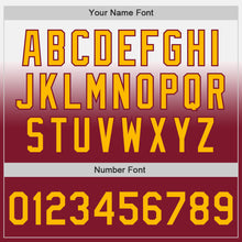 Charger l'image dans la galerie, Custom White Gold-Crimson Authentic Fade Fashion Baseball Jersey