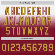 Charger l'image dans la galerie, Custom White Old Gold-Crimson Authentic Fade Fashion Baseball Jersey