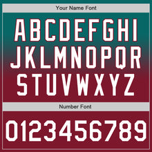 Charger l'image dans la galerie, Custom Teal White-Crimson Authentic Fade Fashion Baseball Jersey
