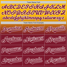 Charger l'image dans la galerie, Custom Gold Crimson-White Authentic Fade Fashion Baseball Jersey