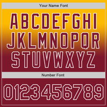 Charger l'image dans la galerie, Custom Gold Crimson-White Authentic Fade Fashion Baseball Jersey