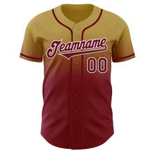 Charger l'image dans la galerie, Custom Old Gold Crimson-White Authentic Fade Fashion Baseball Jersey