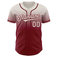 Charger l'image dans la galerie, Custom Cream Crimson Authentic Fade Fashion Baseball Jersey