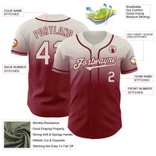 Charger l'image dans la galerie, Custom Cream Crimson Authentic Fade Fashion Baseball Jersey