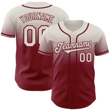 Charger l'image dans la galerie, Custom Cream Crimson Authentic Fade Fashion Baseball Jersey