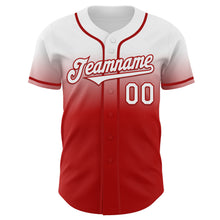 Charger l'image dans la galerie, Custom White Red Authentic Fade Fashion Baseball Jersey