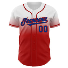 Charger l'image dans la galerie, Custom White Royal-Red Authentic Fade Fashion Baseball Jersey