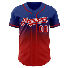 Charger l'image dans la galerie, Custom Royal Red-White Authentic Fade Fashion Baseball Jersey