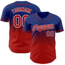 Charger l'image dans la galerie, Custom Royal Red-White Authentic Fade Fashion Baseball Jersey
