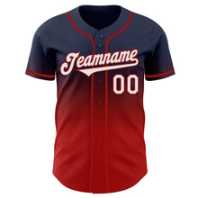 Charger l'image dans la galerie, Custom Navy White-Red Authentic Fade Fashion Baseball Jersey