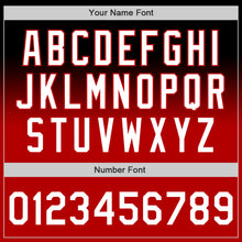 Charger l'image dans la galerie, Custom Black White-Red Authentic Fade Fashion Baseball Jersey