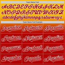 Charger l'image dans la galerie, Custom Gold Red-White Authentic Fade Fashion Baseball Jersey