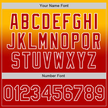 Charger l'image dans la galerie, Custom Gold Red-White Authentic Fade Fashion Baseball Jersey