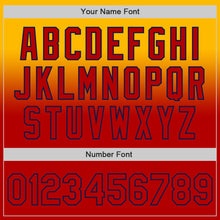 Laden Sie das Bild in den Galerie-Viewer, Custom Gold Red-Navy Authentic Fade Fashion Baseball Jersey