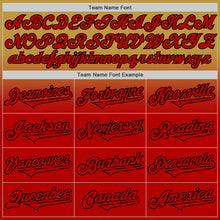 Laden Sie das Bild in den Galerie-Viewer, Custom Old Gold Red-Black Authentic Fade Fashion Baseball Jersey