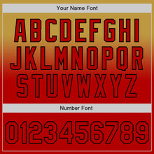 Laden Sie das Bild in den Galerie-Viewer, Custom Old Gold Red-Black Authentic Fade Fashion Baseball Jersey