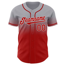 Загрузить изображение в средство просмотра галереи, Custom Gray Red-White Authentic Fade Fashion Baseball Jersey