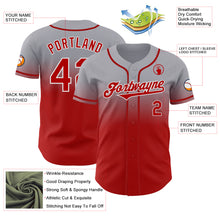 Загрузить изображение в средство просмотра галереи, Custom Gray Red-White Authentic Fade Fashion Baseball Jersey