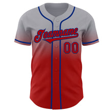 Загрузить изображение в средство просмотра галереи, Custom Gray Red-Royal Authentic Fade Fashion Baseball Jersey
