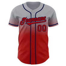 Charger l'image dans la galerie, Custom Gray Red-Navy Authentic Fade Fashion Baseball Jersey