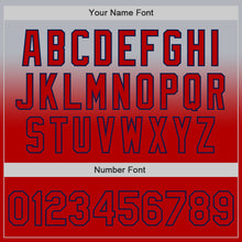 Charger l'image dans la galerie, Custom Gray Red-Navy Authentic Fade Fashion Baseball Jersey