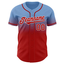 Загрузить изображение в средство просмотра галереи, Custom Light Blue Red-White Authentic Fade Fashion Baseball Jersey