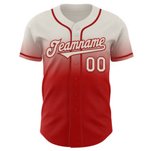 Загрузить изображение в средство просмотра галереи, Custom Cream Red Authentic Fade Fashion Baseball Jersey