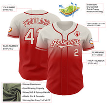 Загрузить изображение в средство просмотра галереи, Custom Cream Red Authentic Fade Fashion Baseball Jersey