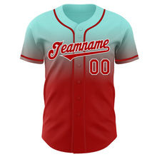 Laden Sie das Bild in den Galerie-Viewer, Custom Ice Blue Red-White Authentic Fade Fashion Baseball Jersey