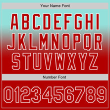 Laden Sie das Bild in den Galerie-Viewer, Custom Ice Blue Red-White Authentic Fade Fashion Baseball Jersey