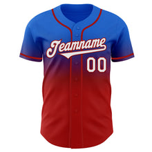 Загрузить изображение в средство просмотра галереи, Custom Thunder Blue White-Red Authentic Fade Fashion Baseball Jersey