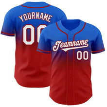 Загрузить изображение в средство просмотра галереи, Custom Thunder Blue White-Red Authentic Fade Fashion Baseball Jersey