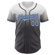 Загрузить изображение в средство просмотра галереи, Custom White Light Blue-Steel Gray Authentic Fade Fashion Baseball Jersey
