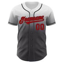 Загрузить изображение в средство просмотра галереи, Custom White Red-Steel Gray Authentic Fade Fashion Baseball Jersey