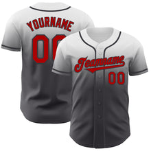 Загрузить изображение в средство просмотра галереи, Custom White Red-Steel Gray Authentic Fade Fashion Baseball Jersey