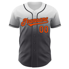 Загрузить изображение в средство просмотра галереи, Custom White Orange-Steel Gray Authentic Fade Fashion Baseball Jersey