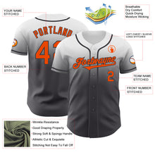 Загрузить изображение в средство просмотра галереи, Custom White Orange-Steel Gray Authentic Fade Fashion Baseball Jersey