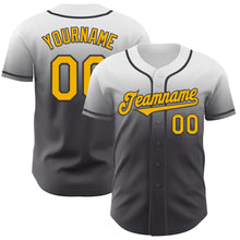 Загрузить изображение в средство просмотра галереи, Custom White Gold-Steel Gray Authentic Fade Fashion Baseball Jersey