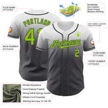 Charger l'image dans la galerie, Custom White Neon Green-Steel Gray Authentic Fade Fashion Baseball Jersey