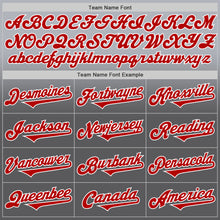 Laden Sie das Bild in den Galerie-Viewer, Custom Gray Red Steel Gray-White Authentic Fade Fashion Baseball Jersey