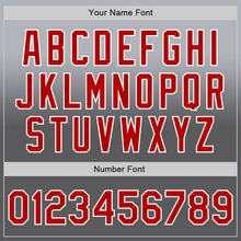 Laden Sie das Bild in den Galerie-Viewer, Custom Gray Red Steel Gray-White Authentic Fade Fashion Baseball Jersey