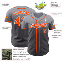 Загрузить изображение в средство просмотра галереи, Custom Gray Orange Steel Gray-White Authentic Fade Fashion Baseball Jersey