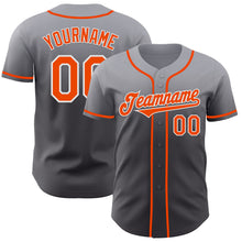 Загрузить изображение в средство просмотра галереи, Custom Gray Orange Steel Gray-White Authentic Fade Fashion Baseball Jersey