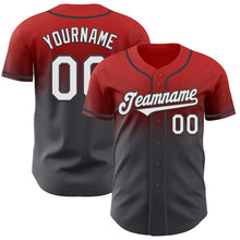 Загрузить изображение в средство просмотра галереи, Custom Red White-Steel Gray Authentic Fade Fashion Baseball Jersey